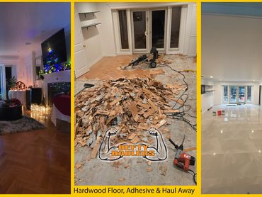 Harwood Floor & Adhesive Removal Before & After