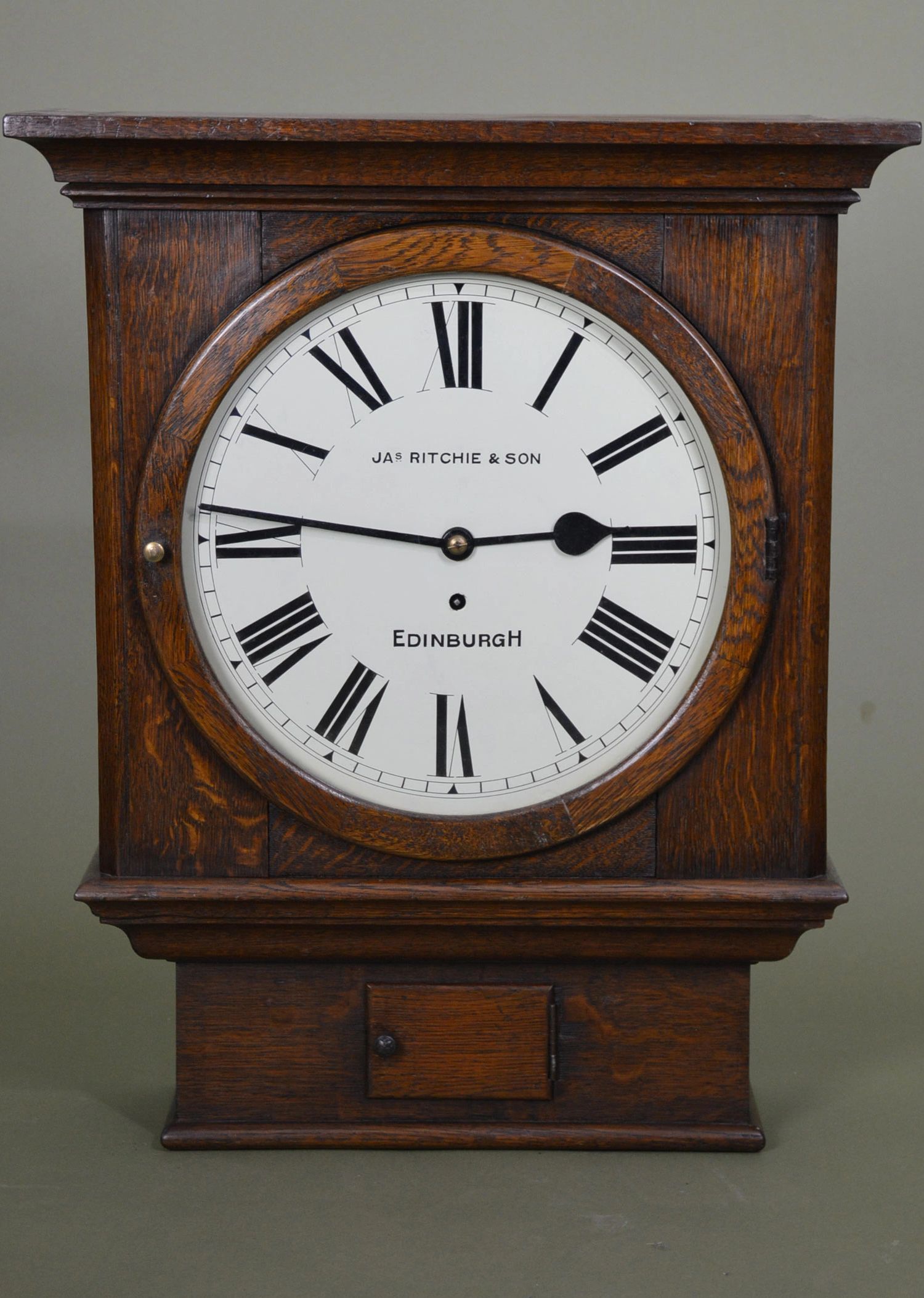 Oak wall clock by ritchie and son