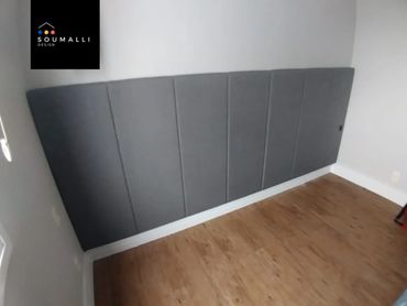 Cabeceira em placa, cabeceira de solteiro, Base de cama estofada, cabeceira de casal.