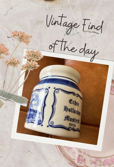 vintage mosterd container from holland