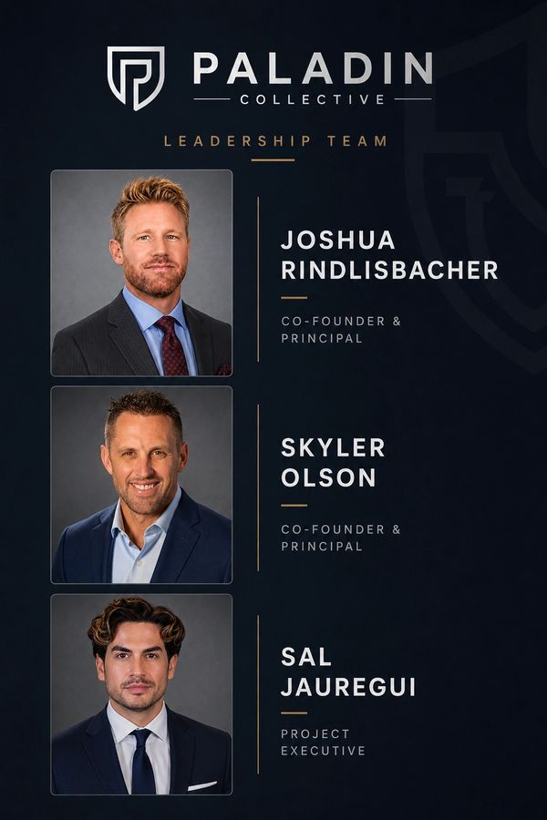 Leadership team of Paladin Collective with professional headshots and titles.