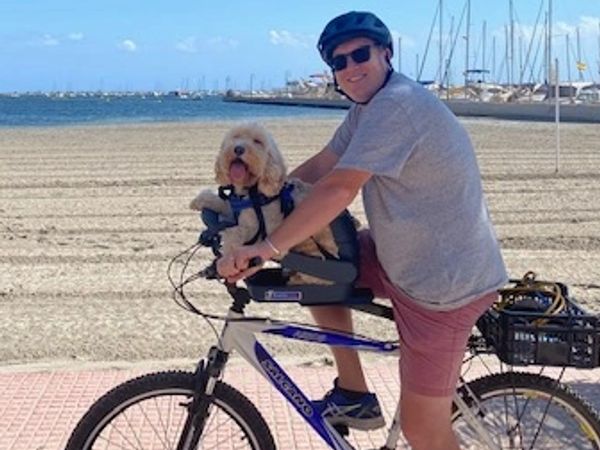 Dog and his bike in Spain