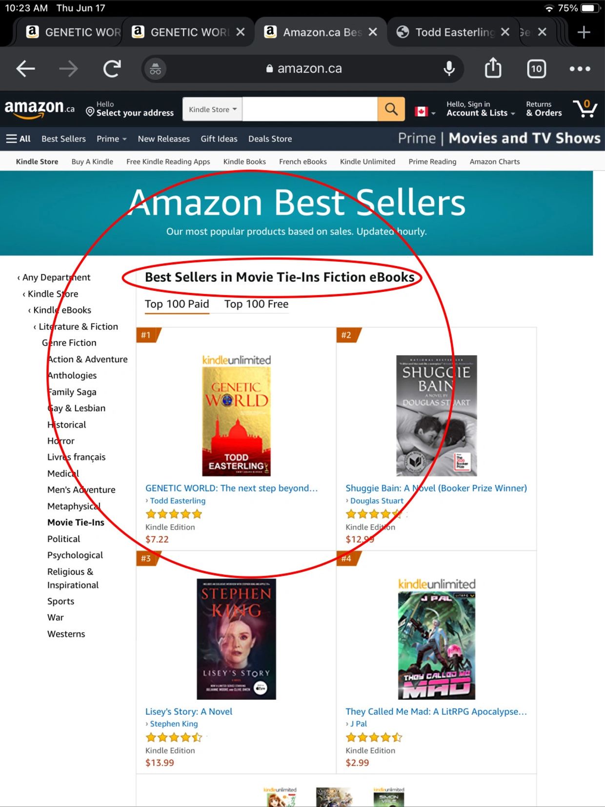 Todd Easterling Dan Brown Michael Crichton Jurassic Park Westworld novel books best sellers