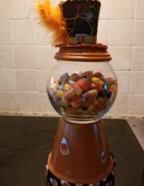 Candy Corn Halloween Candy Jar 