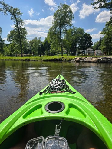Kayaking on Christiana Creek in Elkhart, Indiana.