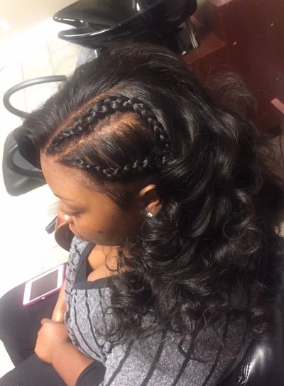 Lace frontal sew-in weave. Glam Suite is growing hair with hair treatments and  protective styling. 