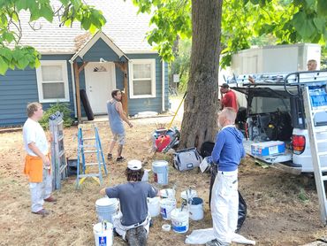 Cleaning up after a long day of work