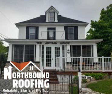 Northbound Roofing - White house with new black roof