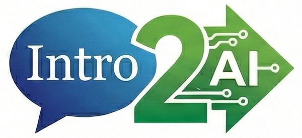 Logo with 'Intro 2 AI' text and tech-themed arrow.