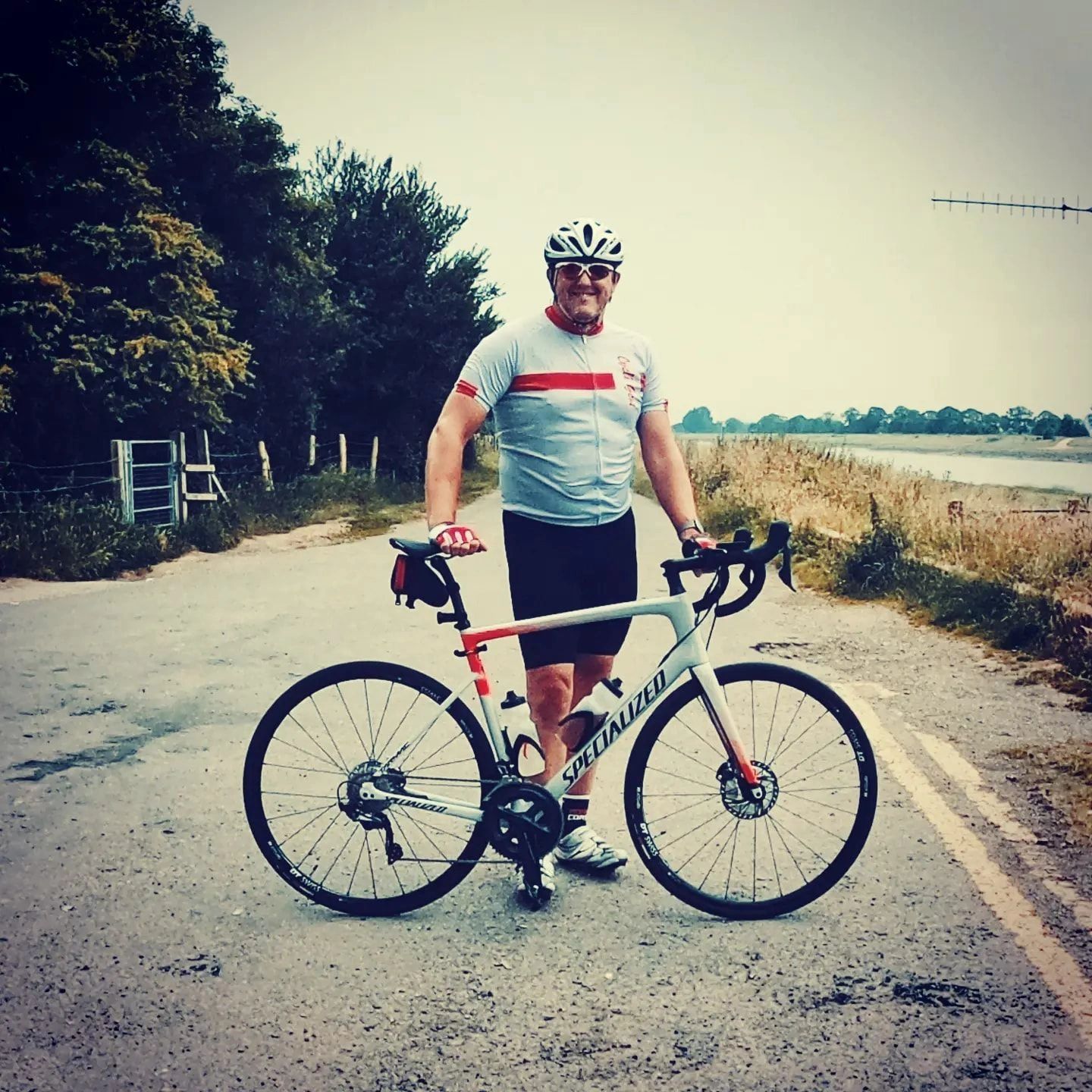 Cycli Gert owner Mark Mitchell posing during a cycle ride to Sutton Bridge 