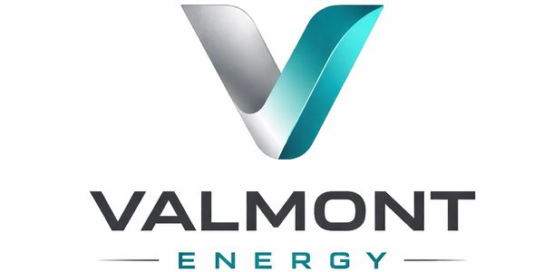 Logo of Valmont Energy with a stylized 'V' and company name.