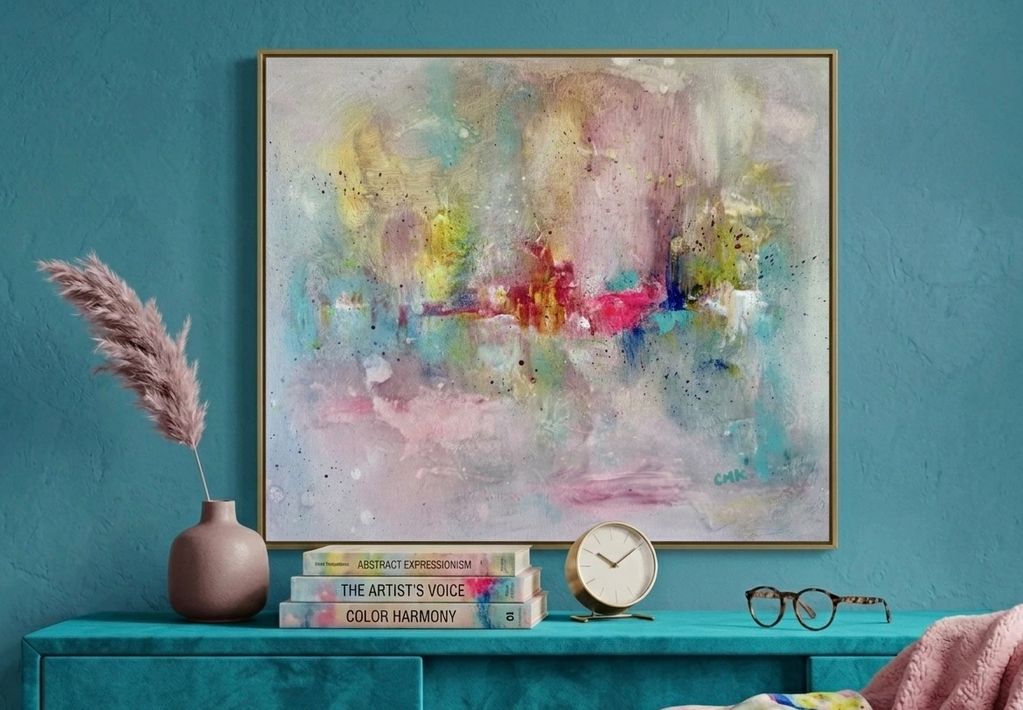 Radiant Rising is a vibrant explosion of color symbolizing light breaking through and joy awakening.