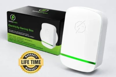 Electricity-saving box with lifetime warranty.