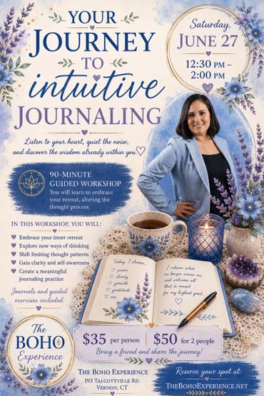 Workshop on intuitive journaling with a guided 90-minute session.