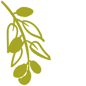 Zweig mit Oliven gezeichnet