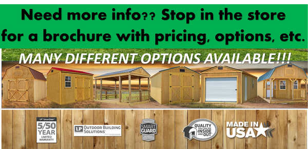 Shed Information. Rent to Own.