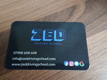 ZED Driving School business card