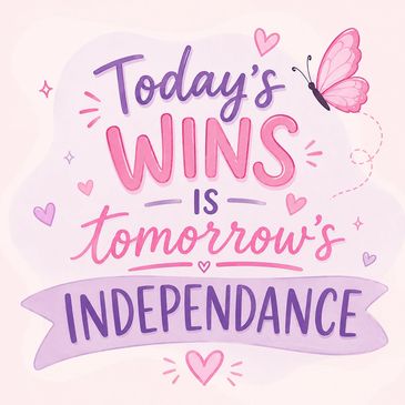 Inspirational quote about wins leading to independence.