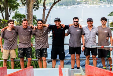 RFM Constructions team at Newport with Northern beaches Sydney harbour views
