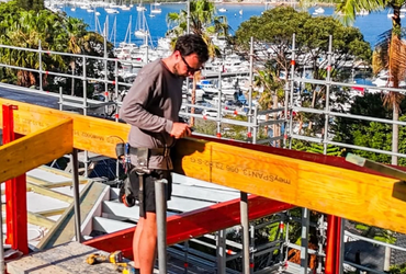 RFM Constructions team member working on framing for knock down and new build in Newport