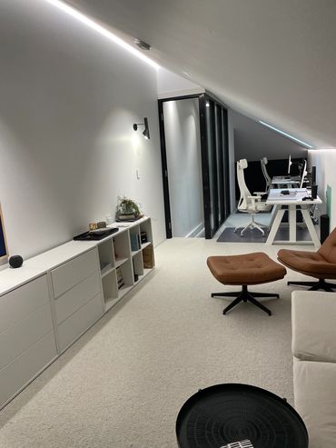 Attic conversion to studio for work from home and second living room