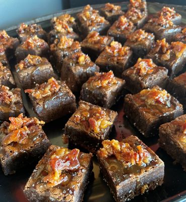 Deviled Pig Best Barbecue in Tampa Salted Caramel Bacon Brownie Bites