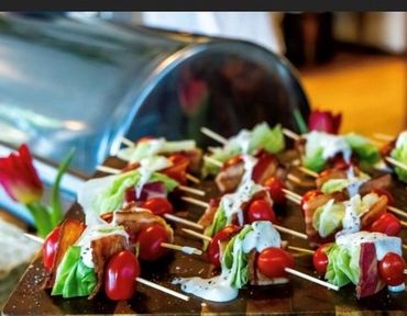 Deviled Pig Best Barbecue in Tampa Wedge Salad Skewers for Catered Event