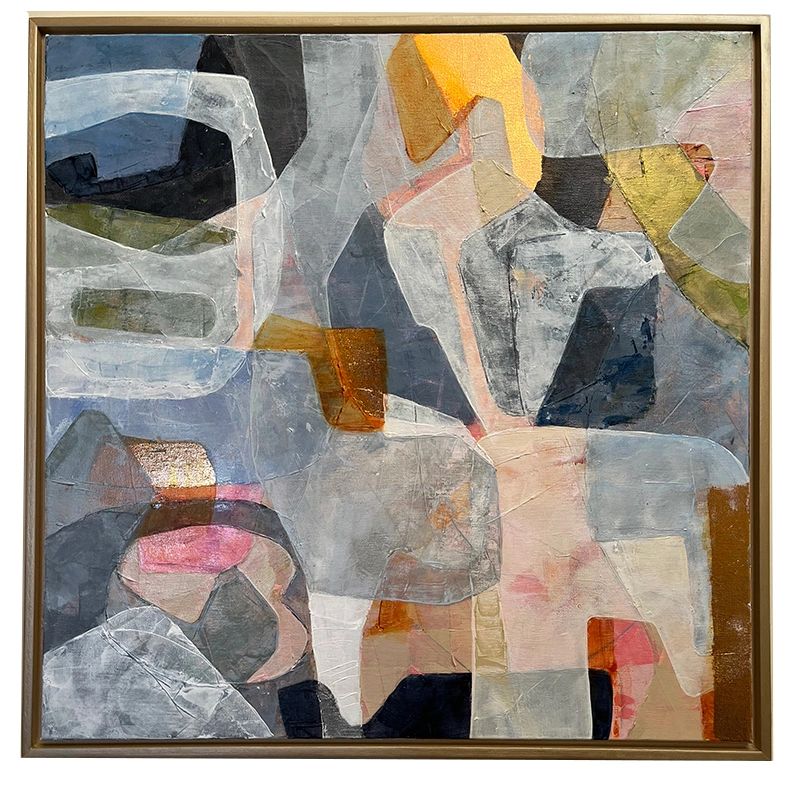 Glimmer of Hope: 24'x24", acrylic on canvas, framed in 1.5" floater frame in champagne finish