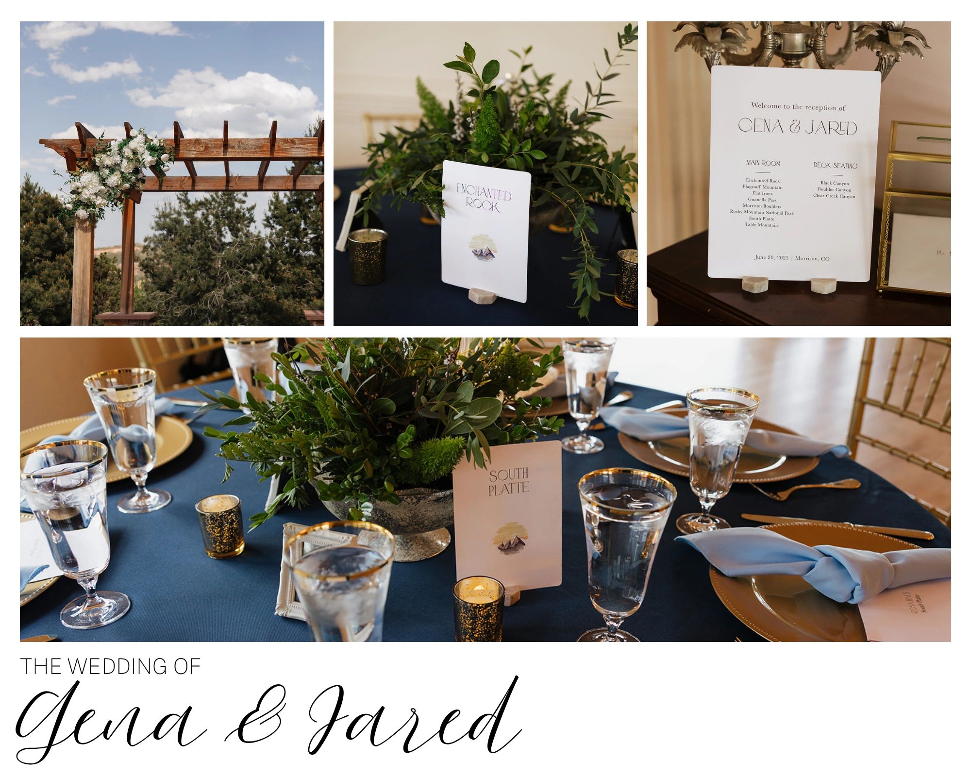 Wedding decor and welcome sign for Gena & Jared.