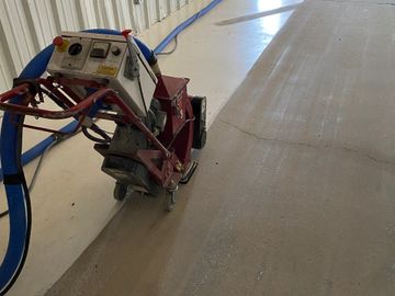 Concrete shot blasting, floor prep