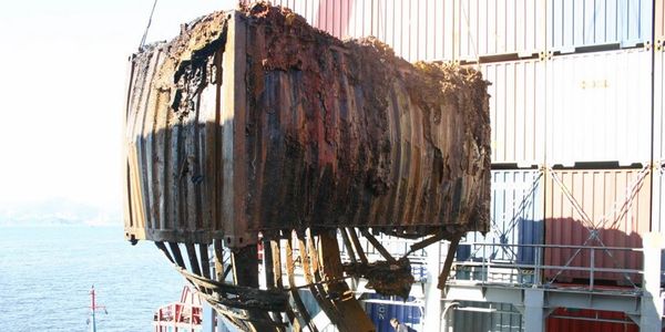 Damaged cargo after an explosion