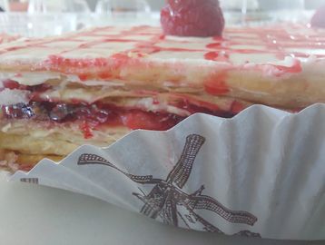 A flaky, crumbly and creamy decadent French dessert, crafted from thin layers of pastry dough, custa