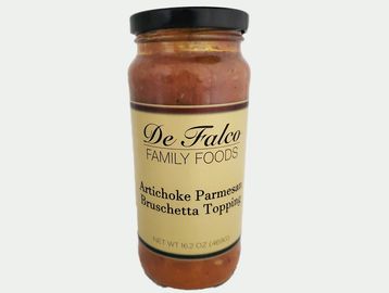 jar of artichoke parmesan bruschetta topping