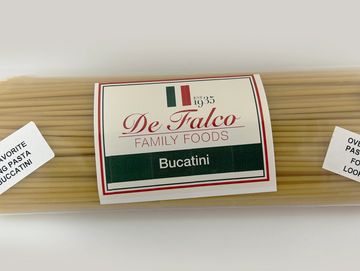 package of dry bucatini pasta