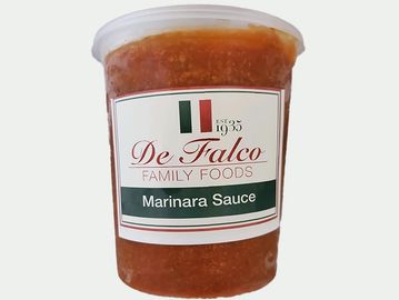 container of flash frozen marinara sauce