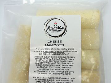 package of flash frozen cheese manicotti pasta