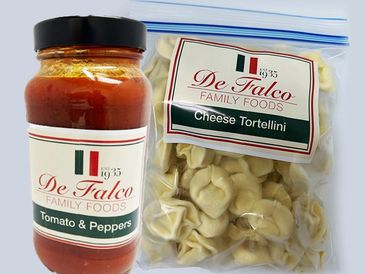 image of pasta sauce and frozen pasta