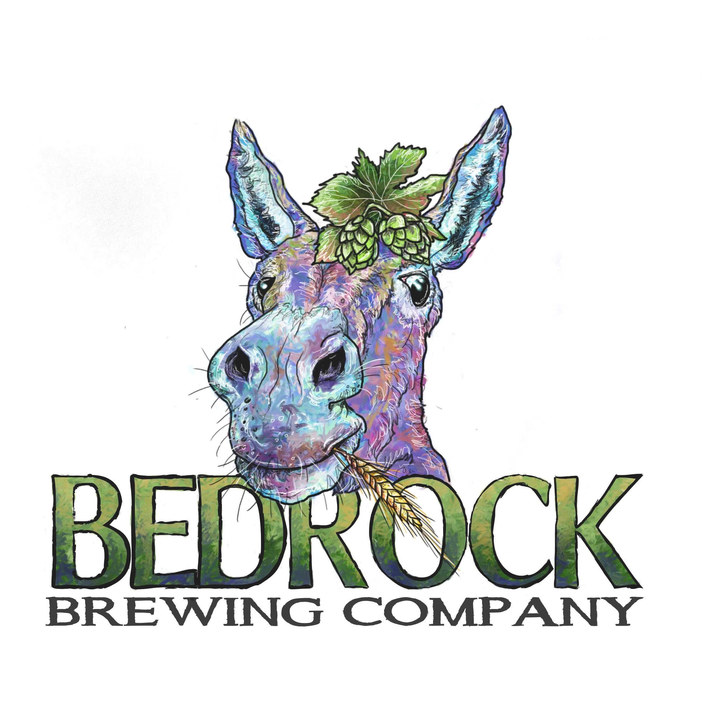 Brewing company logo with a stylized colorful donkey.