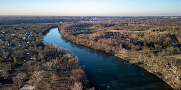 Aerial Photo of Great Miami River Miamisburg, Ohio
