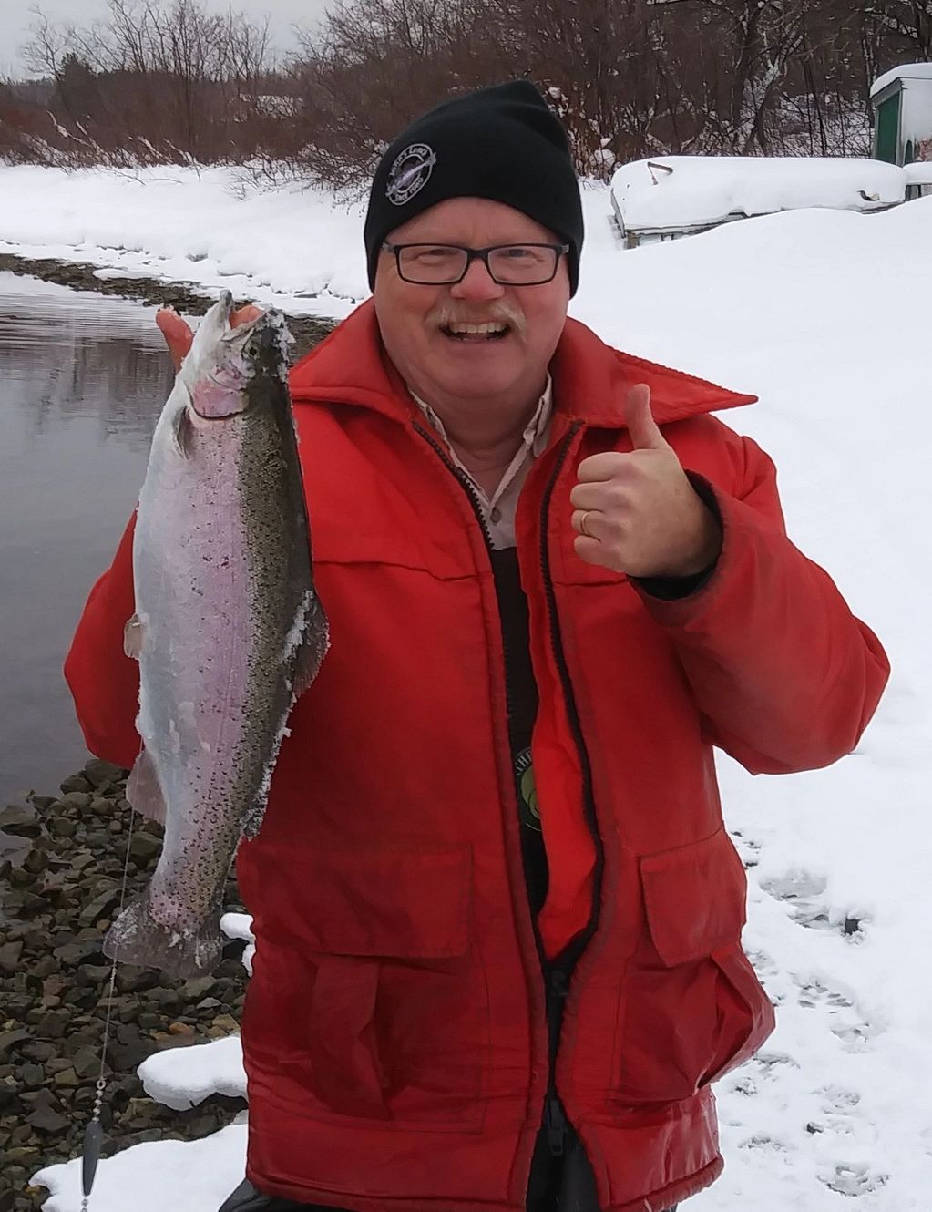 Rainbow Trout caught on he shore of Bras D'Or Lake.