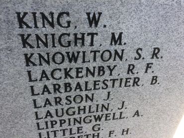 Stanley Knowlton's name appears on the Lethbridge "Great War" Cenotaph