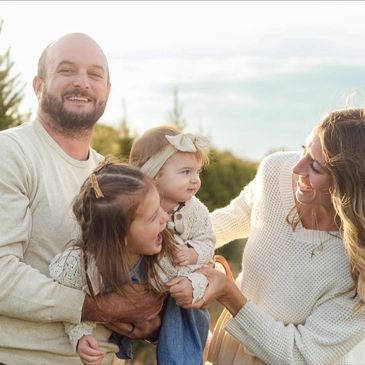 Happy family enjoying time outdoors.