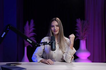 Sleek podcast recording setup in a Bangkok studio, perfect for high-quality audio and video