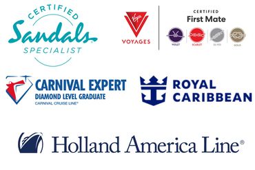 Picture of the back of Tara's business card that shows certifications of travel vendors.