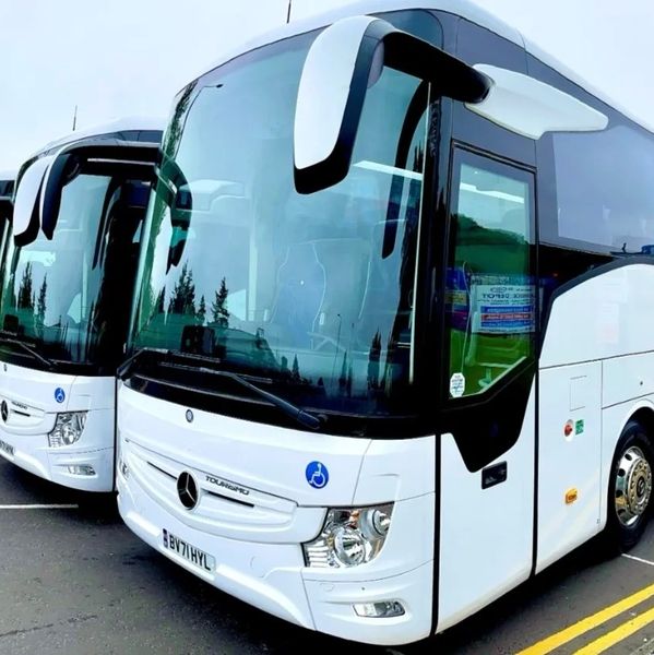 Mercedes coaches as used on our cruise connection service
