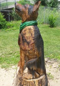 Custom on site German Shepard with a green neck scarf