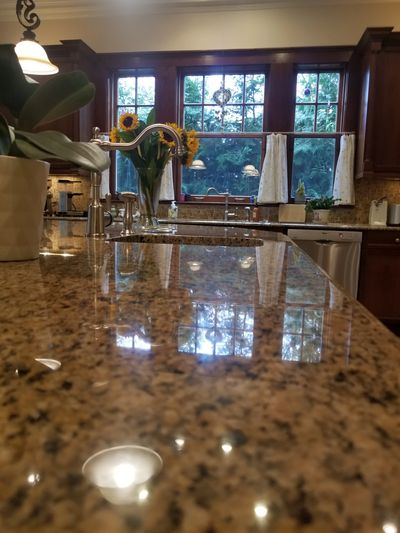 A clean marble counter