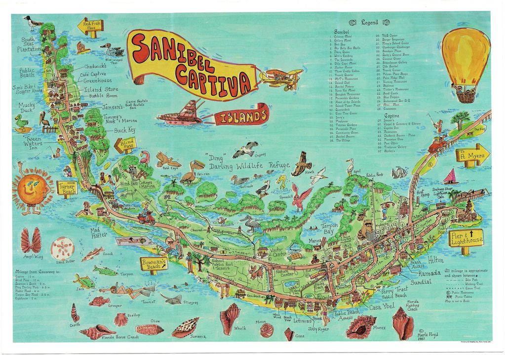Sanibel and Captiva Map. Sanibel and Captiva Illustrated Map