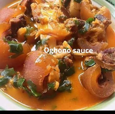 Ogbono:
Smoothly blended African wild mango seeds in hot palm oil, smoked fish, crayfish and salt to