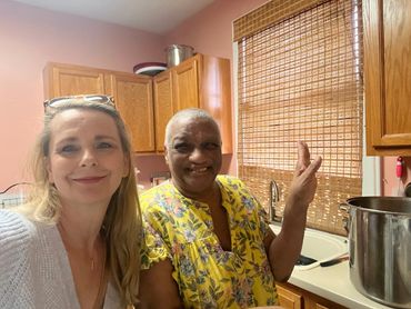 Sylvia with one of her supporters